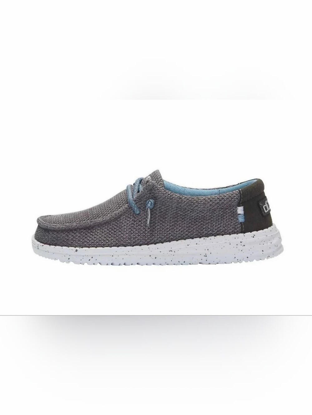 Hey Dude Wally Youth Gray Knit Slip-On W/ Light Blue Accents- Boating & Casual!!